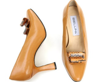 Vintage Bellini Multi-Colored Leather Classic Dress Heels Pumps Shoes Sz 9