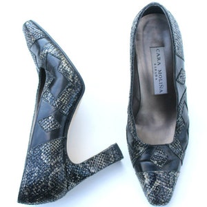 Vintage Cara Molina Multi-Colored Leather/Snakeskin Classic Dress Shoes Sz 8