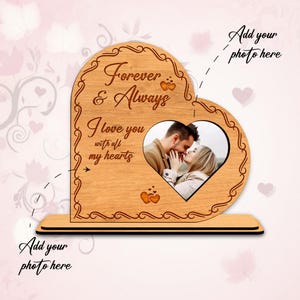 Personalized Romantic Couple Laser Cut Ready, Love Sign SVG, Valentine&#39;s Gift SVG, Couple Stand design for laser cut, Gift for her