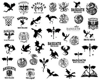 Bundle Basgiath War College SVG PNG,Basgiath War College Svg,Fourth Wing Bundle Svg,War College svg,Dragon Svg,Iron Flame And Onyx Storm Svg