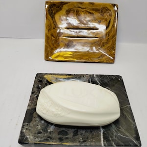 Natural Stone Soap Dish Set of 2 Stone Soap Dish, Marble Bathroom, Stone Bathroom Accessories Bathroom vanity, Stone soap dish holder