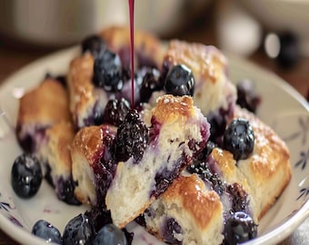 Grandma’s Glazed Blueberry Butter Swim Biscuits Recipe eBook | Homemade Comfort Food | Easy Baking Guide & Family Tradition