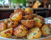 Crispy Garlic Butter Potatoes Recipe Book | Printable PDF Download | Easy Side Dish Recipes