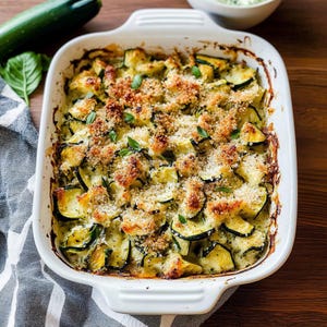Zucchini Casserole Recipe: Cheesy Vegetable Side Dish (Digital Download)