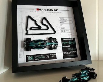Bahrain GP F1 Fernando Alonso Podium 2023, Aston Martin AMR23, Sakhir Circuit, 3D Wall Art