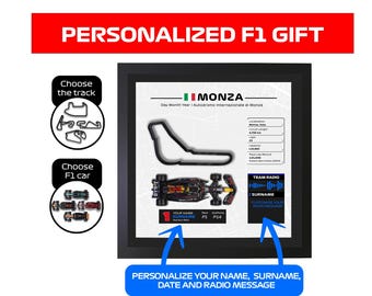 Custom 3D Formula 1 Track Frame with F1 Car: Personalized F1 Gift