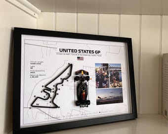 Custom Formula 1 Frame with Your Photo | Personalized F1 3D Circuit and Model Car