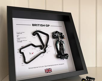 George Russell Silverstone GP 3D Frame, Mercedes F1  Wall Art, Formula 1 Circuit Display