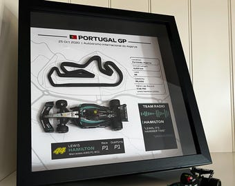 Portuguese GP F1 Lewis Hamilton Victory 2020, Portimão Circuit, Mercedes W11, 3D Wall Art