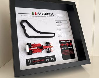 Michael Schumacher Monza 2003 F1 3D Frame | 1:43 Scale Car Wall Art