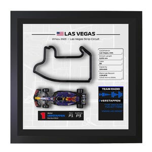 Las Vegas GP Verstappen Victory 3D Wall Art: F1 Collectors Edition