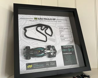 Hamilton's 2021 Brazil GP Victory 3D Wall Art Legendary Comeback: F1 Gift