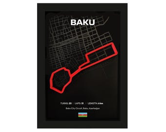 Baku F1 Grand Prix 3D Frame: Azerbaijan Circuit Wall Art
