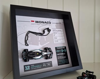 Kimi Antonelli Monaco GP 2026 Win 3D Frame, Mercedes F1 Wall Art
