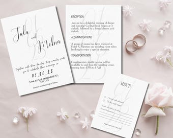 Modello modificabile per invito di nozze, RSVP digitale (Canva)
