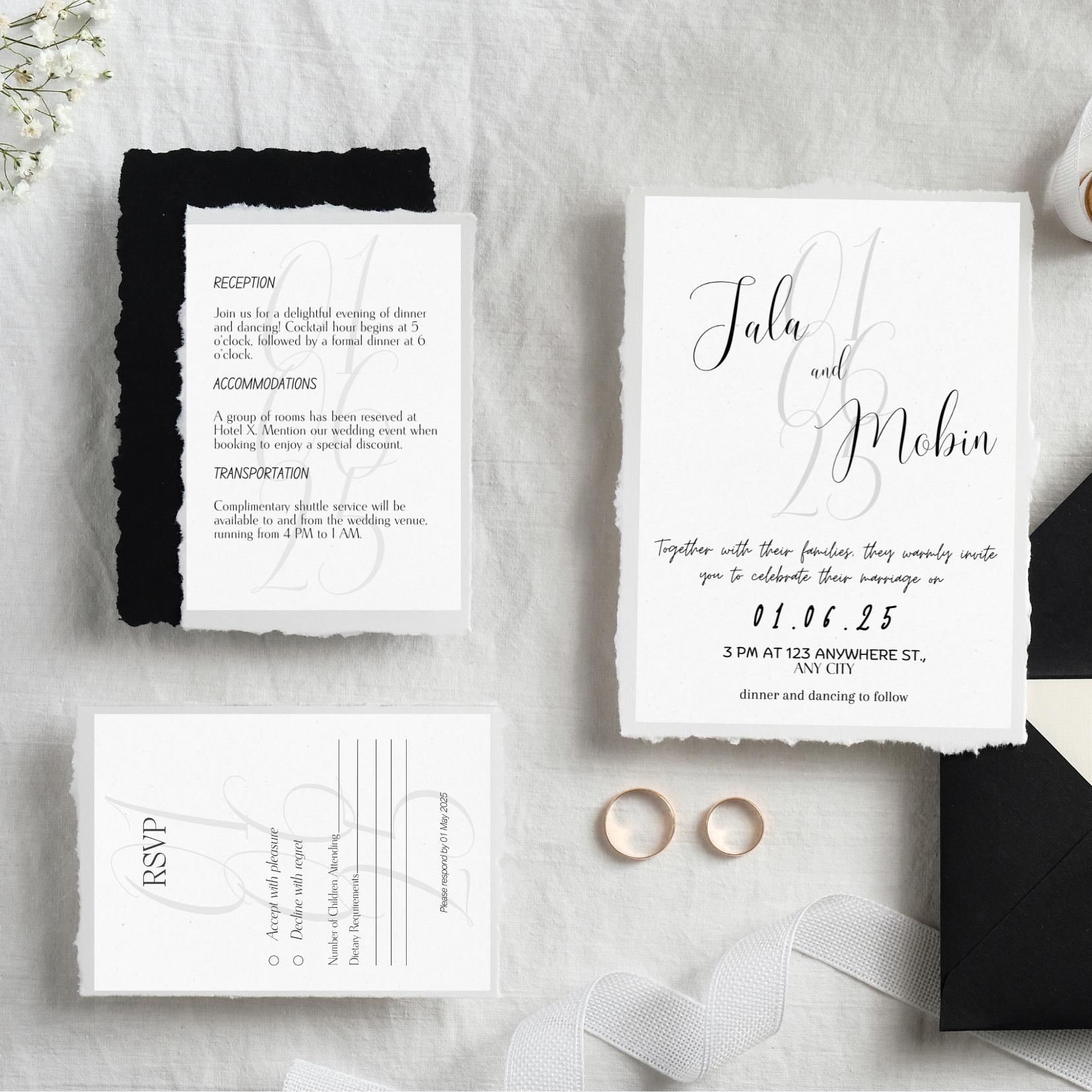 Vad Invitation Editable Wedding Invitation Template, Digital RSVP (canva) - Etsy