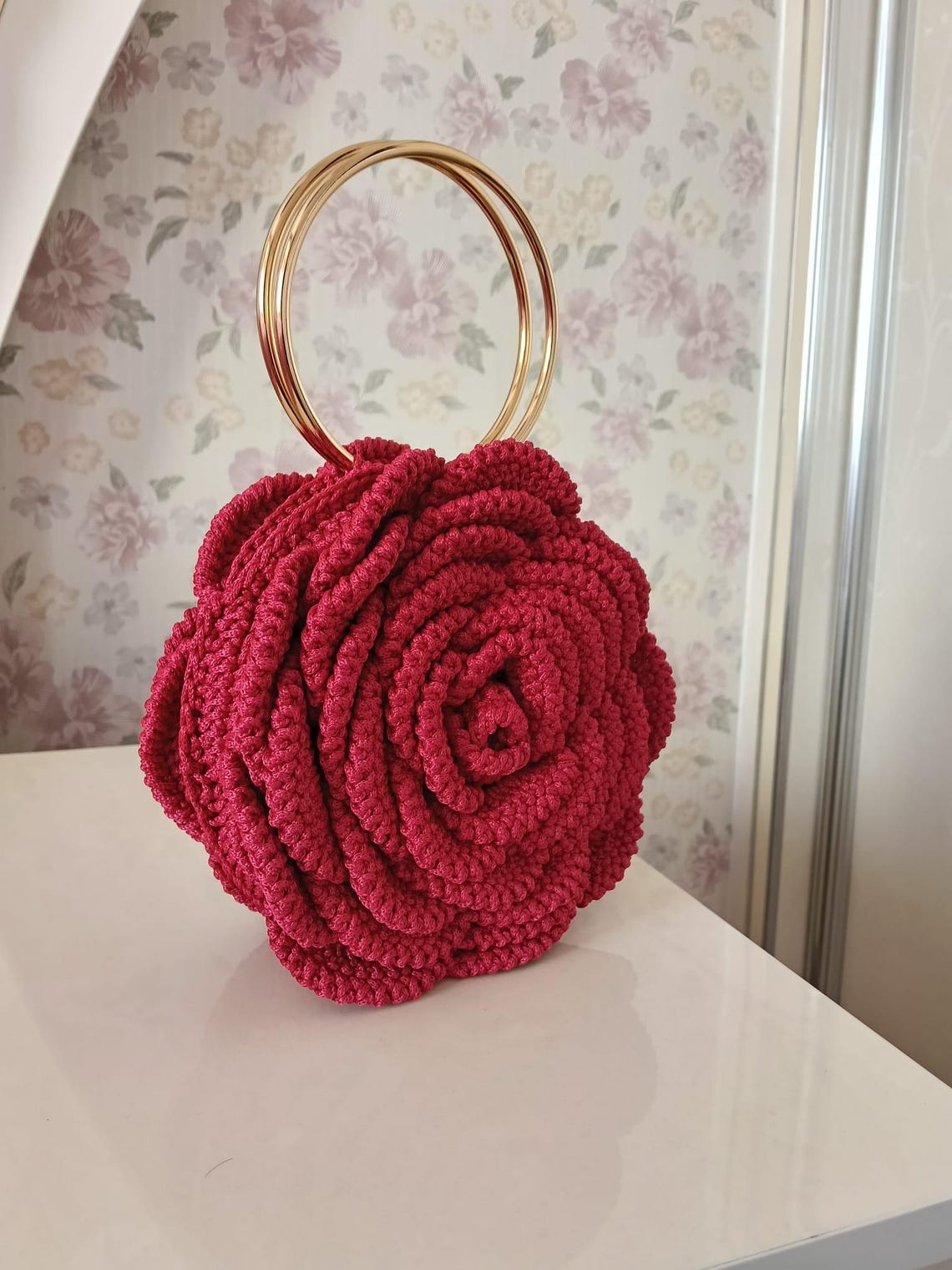 Kenyan Bloom Handcrafted Rose Flower Bag