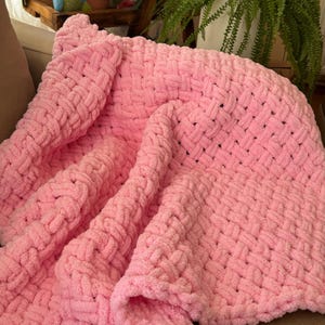 Handmade Knitted Puffy Blanket: Soft Alize Velvet Baby Blanket