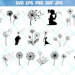 Dandelion Svg Bundle, Dandelion Svg, Cut files for Cricut, Silhouette, Dandelion Png, Clipart, Just Breathe Svg