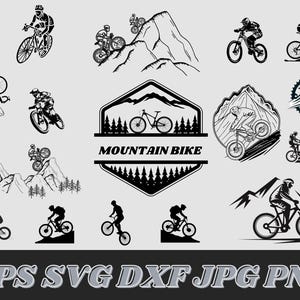 Mountainbike SVG-bundel, fiets png-bundel, fiets clipart, fiets SVG, fiets clipart, mountainbike SVG, fietsen SVG, SVG-bestand voor de Cricut