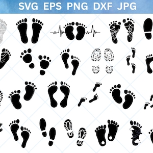 Footprint SVG, Foot Print Svg, Footprint Clipart, Shoe Print Svg, Shoe Step Cricut, Footsteps Svg, Footprints Vector, Instant Download, Png