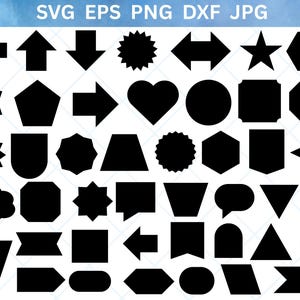 Basic Shape SVG Bundle , Basic Shape PNG Bundle, Basic Shape Clipart, Tag Svg, Banner Svg, Basic Geometric Shape, Name Tags SVG