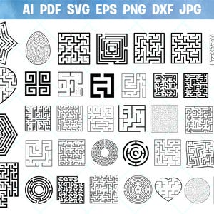 Labyrinth SVG Bundle, Maze png Bundle, Labyrinth Clipart, Maze Svg files for cricut, Labyrinth Vector, Labyrinth monogram, Maze Puzzle