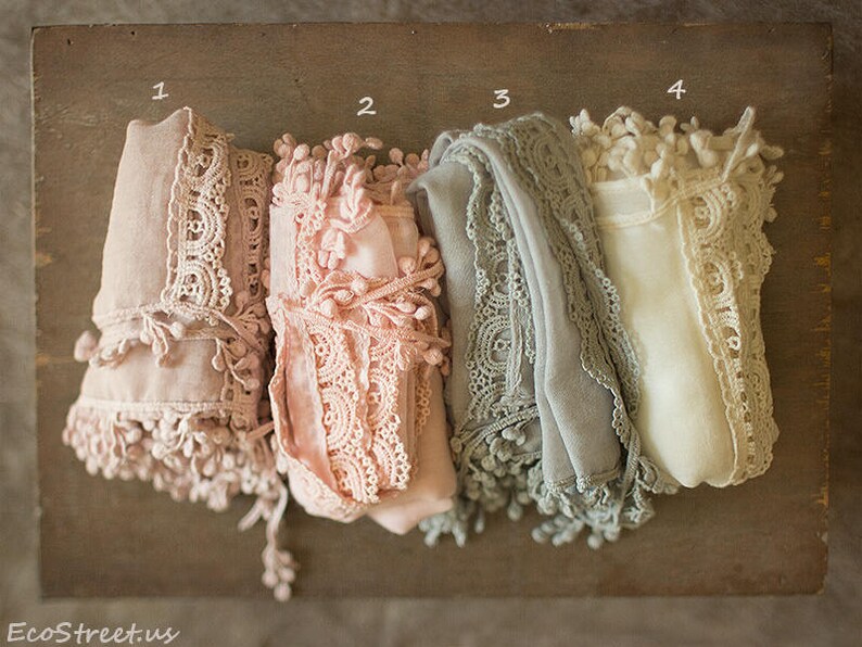 Baby Lace Wraps, Newborn Wraps, Many Colors, Baby Girl Photo Prop, newborn Props, RTS, Cream, Mauve Pink Wrap, Baby Props, Vintage, Fringe image 1