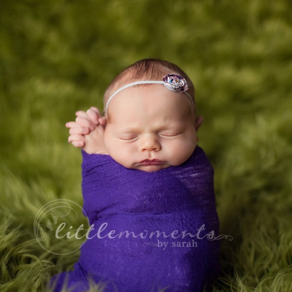 Hand Dyed Purple Cheese Cloth Newborn Baby Girl  Cocoon Wrap, Great for Photo Prop