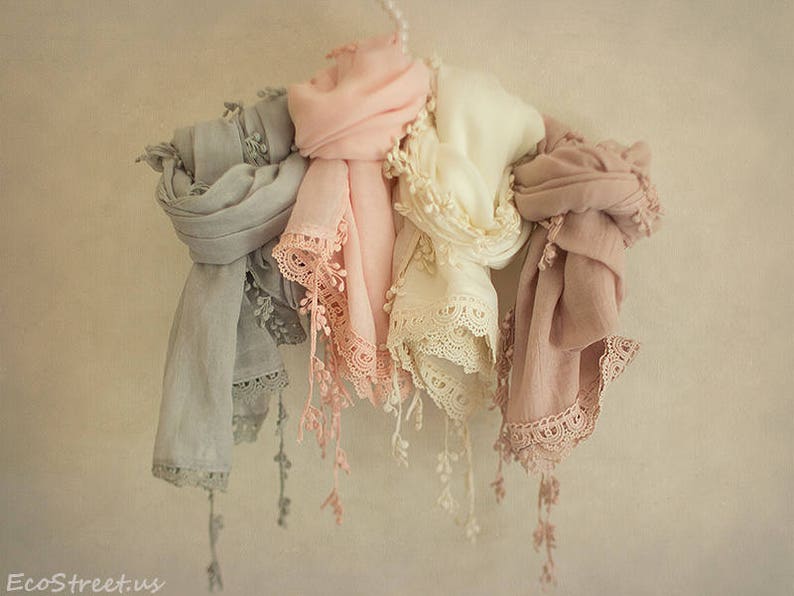 Baby Lace Wraps, Newborn Wraps, Many Colors, Baby Girl Photo Prop, newborn Props, RTS, Cream, Mauve Pink Wrap, Baby Props, Vintage, Fringe image 4