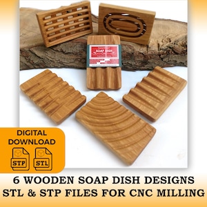 Wooden Soap Dish Designs: CNC & 3D Printing STL/STP Files (Digital Download)