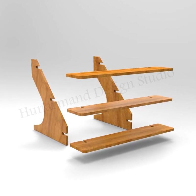 3-tier Wooden Display Stand Digital Plans | CNC & Laser Cut Files (2ft ...