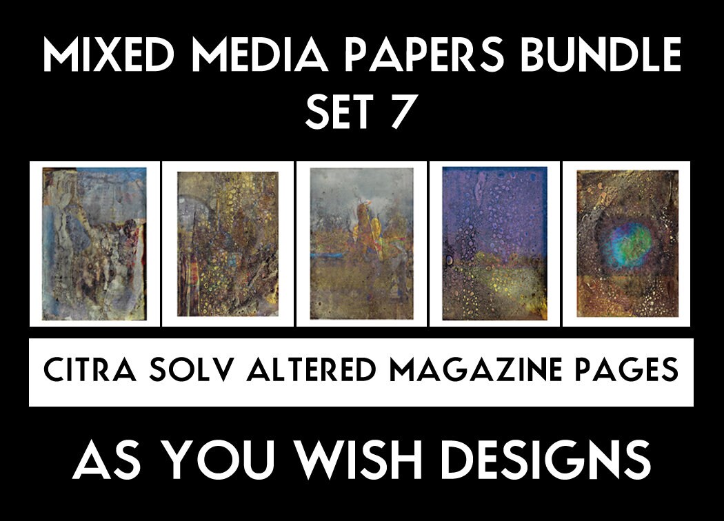 Mixed Media Papers 5 PK Bundle Set 7 Art Journaling Abstract Etsy