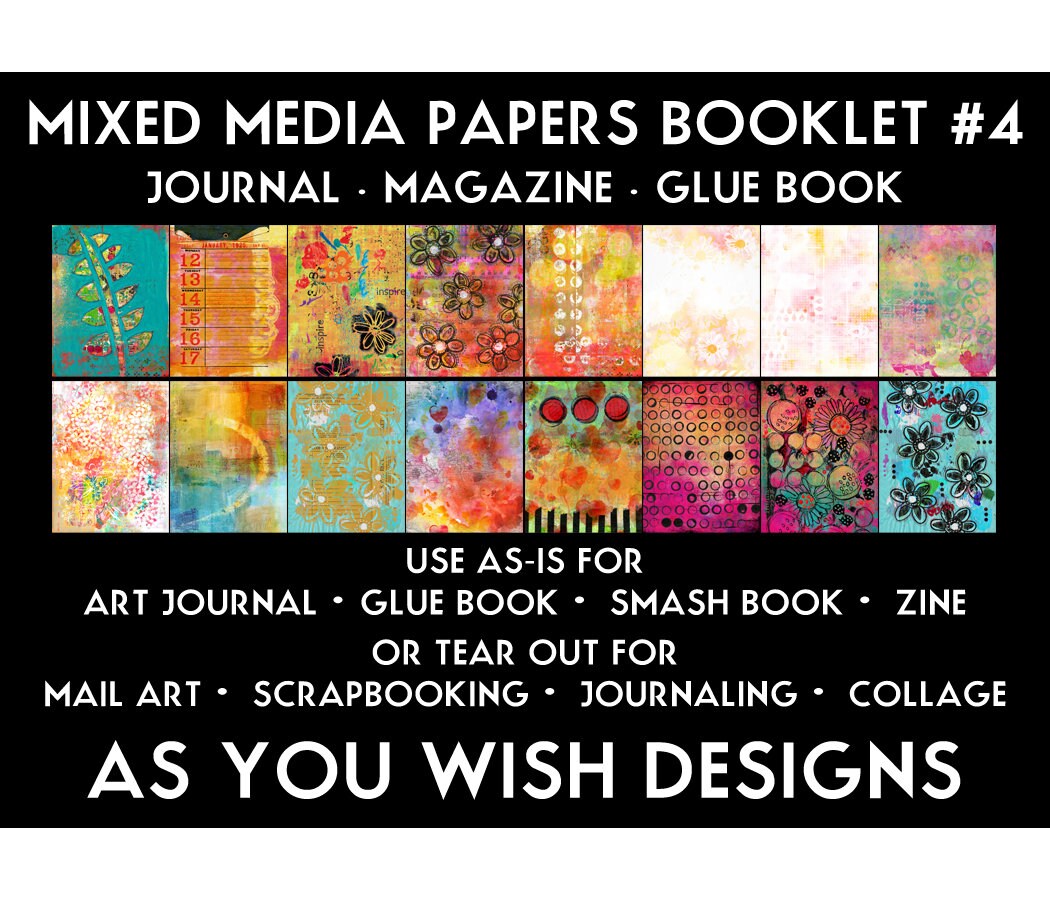 Mixed Media Booklet 4 Magazine Painting Collage Art Etsy