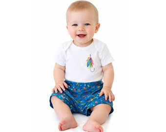 Baby Boy Fishing Lure Bodysuit and Shorts Set
