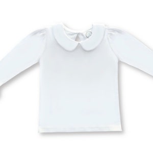 Girls Long Sleeve Peter Pan Collar Shirt, Personalized, Monogram