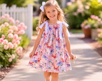 Handmade Butterfly Pillowcase Dress for Toddler Girls