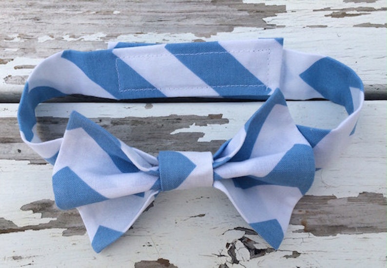 Boy Light Blue Chevron Bow Tie Baby Blue Chevron Bow Tie Etsy