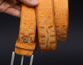 Handmade Crocodile Leather Belt for Men | Exotic Skin, 35mm Width