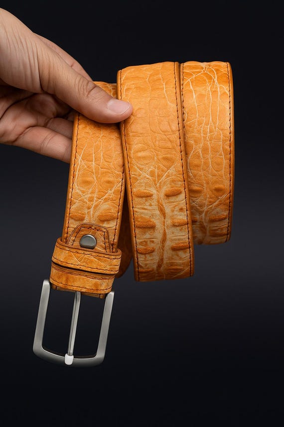 Handmade Crocodile Leather Belt for Men | Exotic Skin, 35mm Width