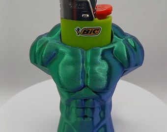 Muscular Man Sleeve for Bic Lighters. High Quality 3D Print. Perfect gift for GF, BF, Husband, Wife, Groom, Bride or Valentine.