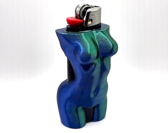 Curvaceous Lighter Lady Sleeve/Case for Bic-style Lighter. High Quality 3D Print. Perfect Gift for GF, BF, Husband, Wife, BFF.