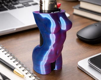 Female Figure Lighter Lady. Smooth + Textured Options Bic Lighter Sleeve High Quality 3D Print. Perfect Gift for GF, BF, Husband, Wife, BFF.