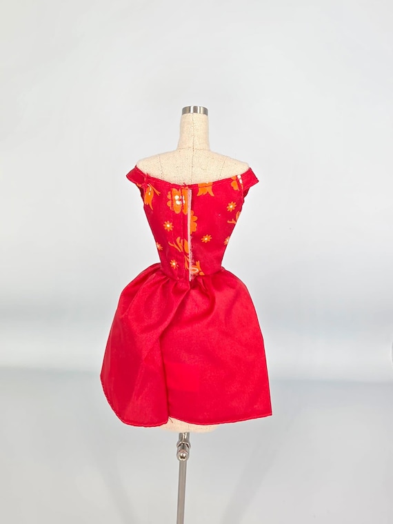 Red off the Shoulder Cocktail Dress With Orange Floral Upper - Etsy Israel Red off the Shoulder Cocktail Dress With Orange Floral Upper - Etsy Israel