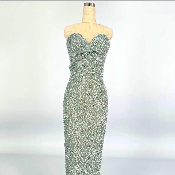 green and white beach dress vintage 1950's dress ...vavavoom kelly green bouclé bombshell dress –  Traven7's True Vintage Fashion