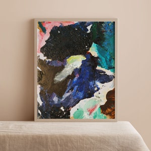 Trendy Printable Wall Art, Colorful Abstract Print, Edgy Wall Art, Impasto Style, Palette Knife Art, Colorfield Painting, Digital Download