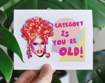 Rupaul Birthday Card, Drag Race Card, Gay Birthday Card, Queer Card, Queen Birthday Card, LGBT Card, Rupaul's Drag Race, Rupaul Art