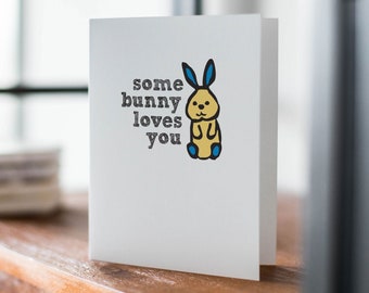 Punny Card, Some Bunny Loves You, To My Husband Card, Any Occasion, Funny Birthday, Fun Birthday Card for Kids, Funny Birthday Card for Him