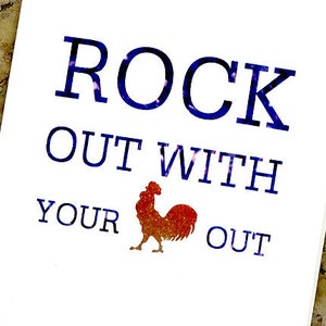 Funny Birthday Card Rockin Rooster - Etsy