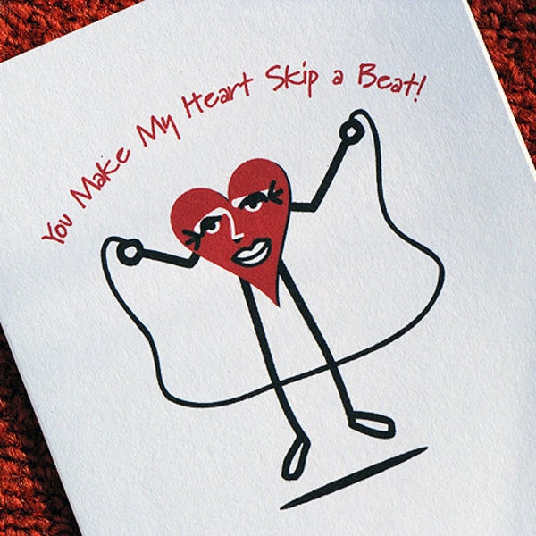 Funny Valentine Card Heart Skips a Beat